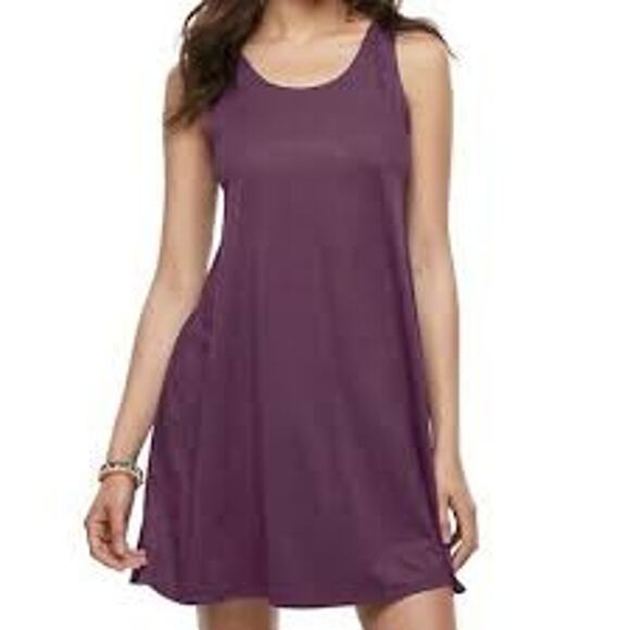 Pink Republic XSmall Purple Faux Sueded Lace Back Dress Sleeveless Artisan Wine - Picture 11 of 11